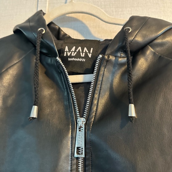 Leather look boohoo man jacket - Picture 9 of 11